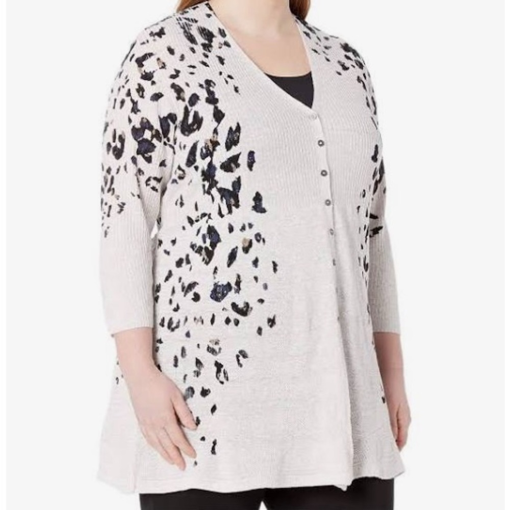 NIC+ZOE spot on leopard print cardigan